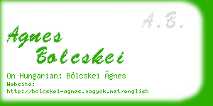 agnes bolcskei business card