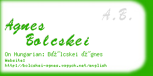 agnes bolcskei business card